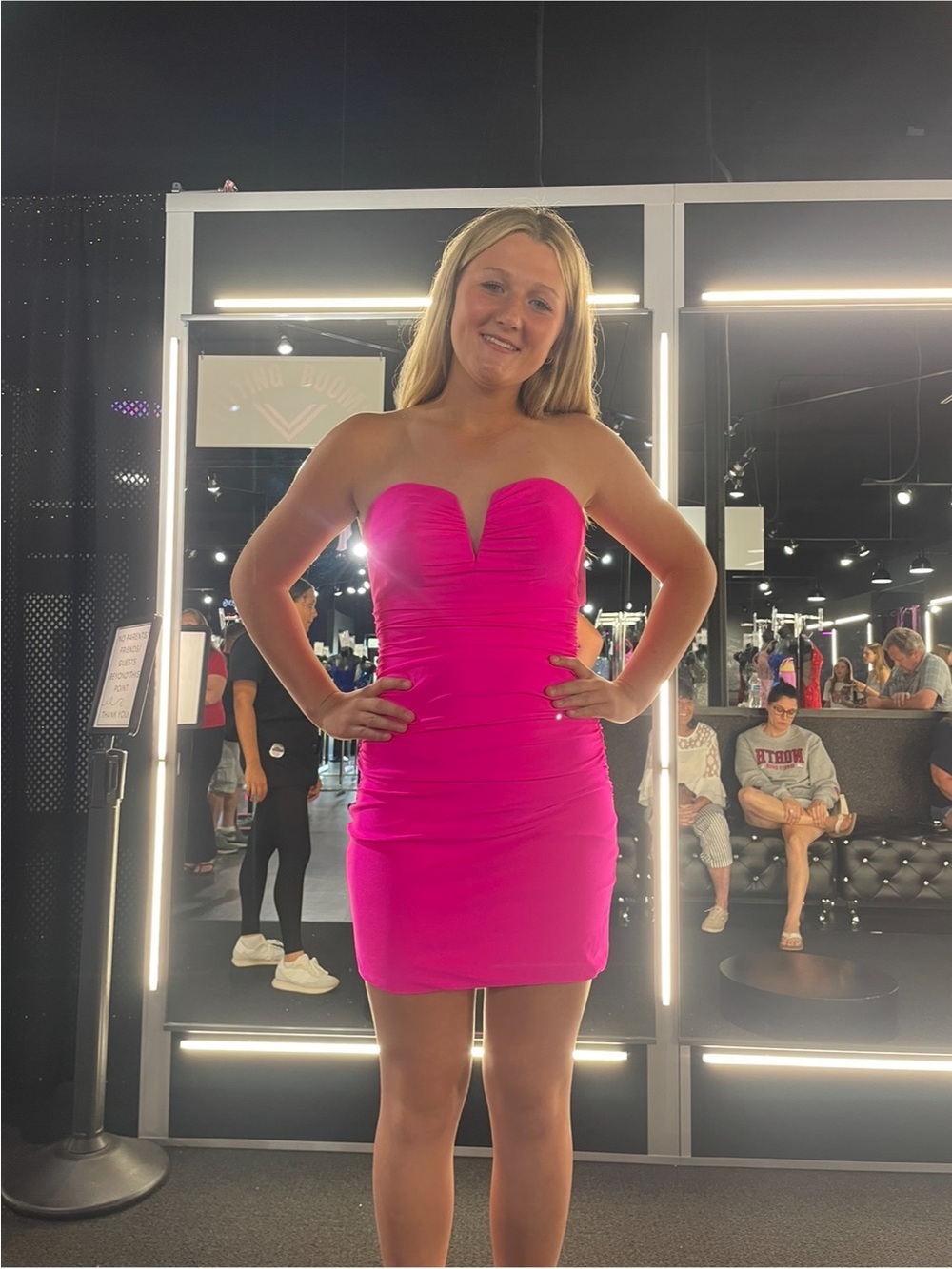 Strapless Sweetheart Fuchsia Bodycon Dress